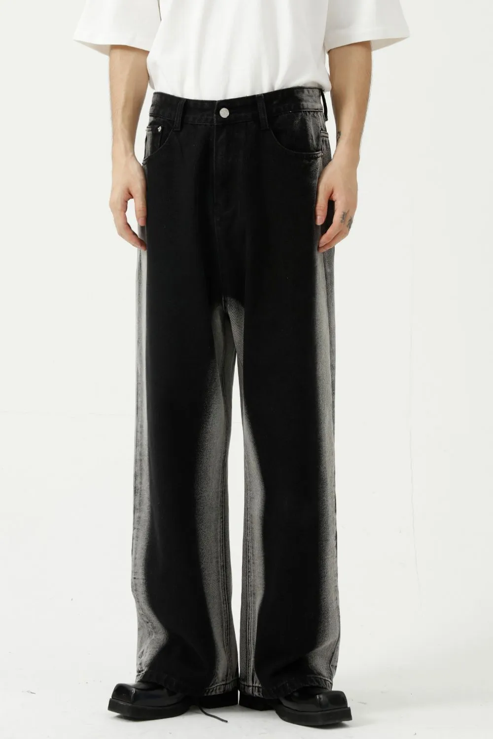 Side Contrast Jeans with Pockets, image 2