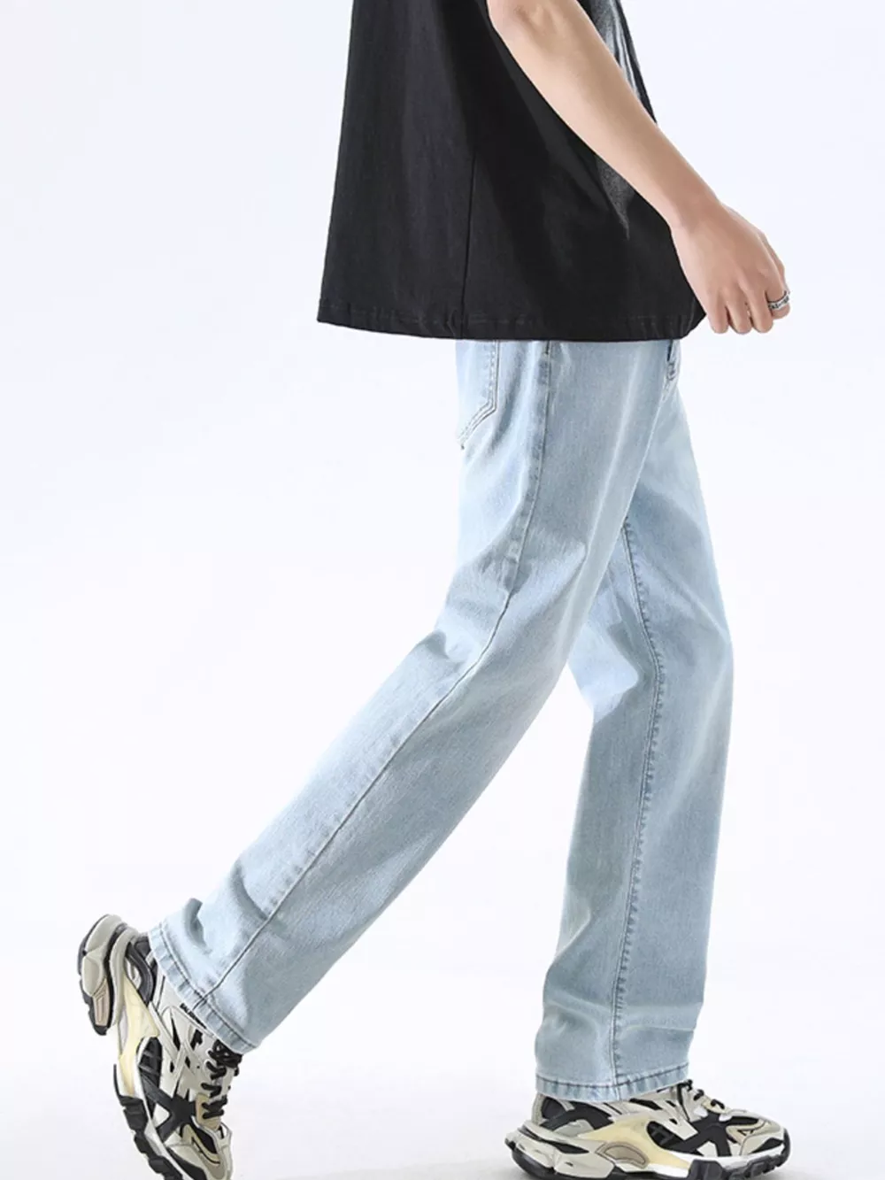 Men's Full Size Wash Wide Leg Jeans Plus Size, image 3