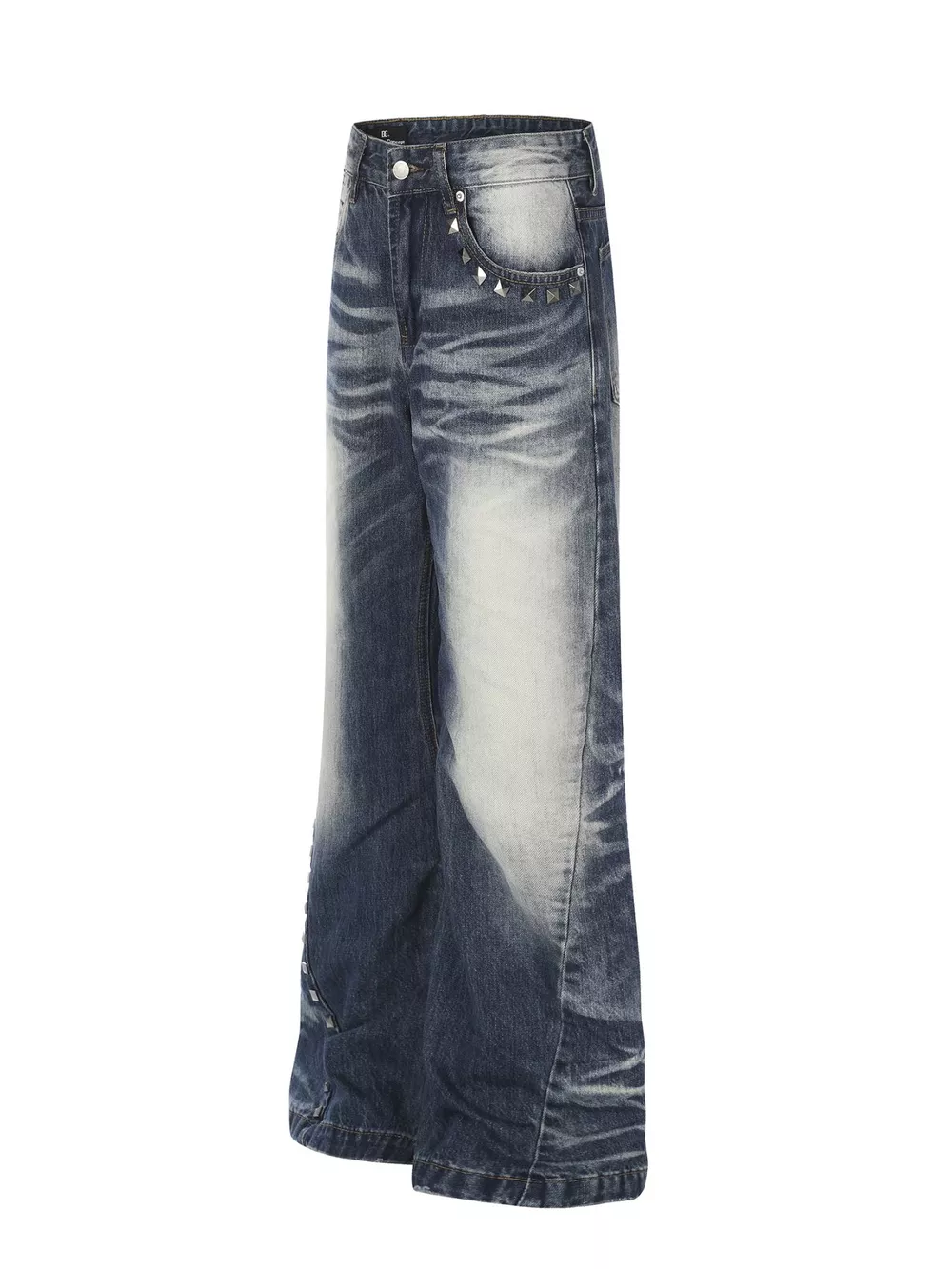 Men's Studded Washed Bootcut Jeans, image 2