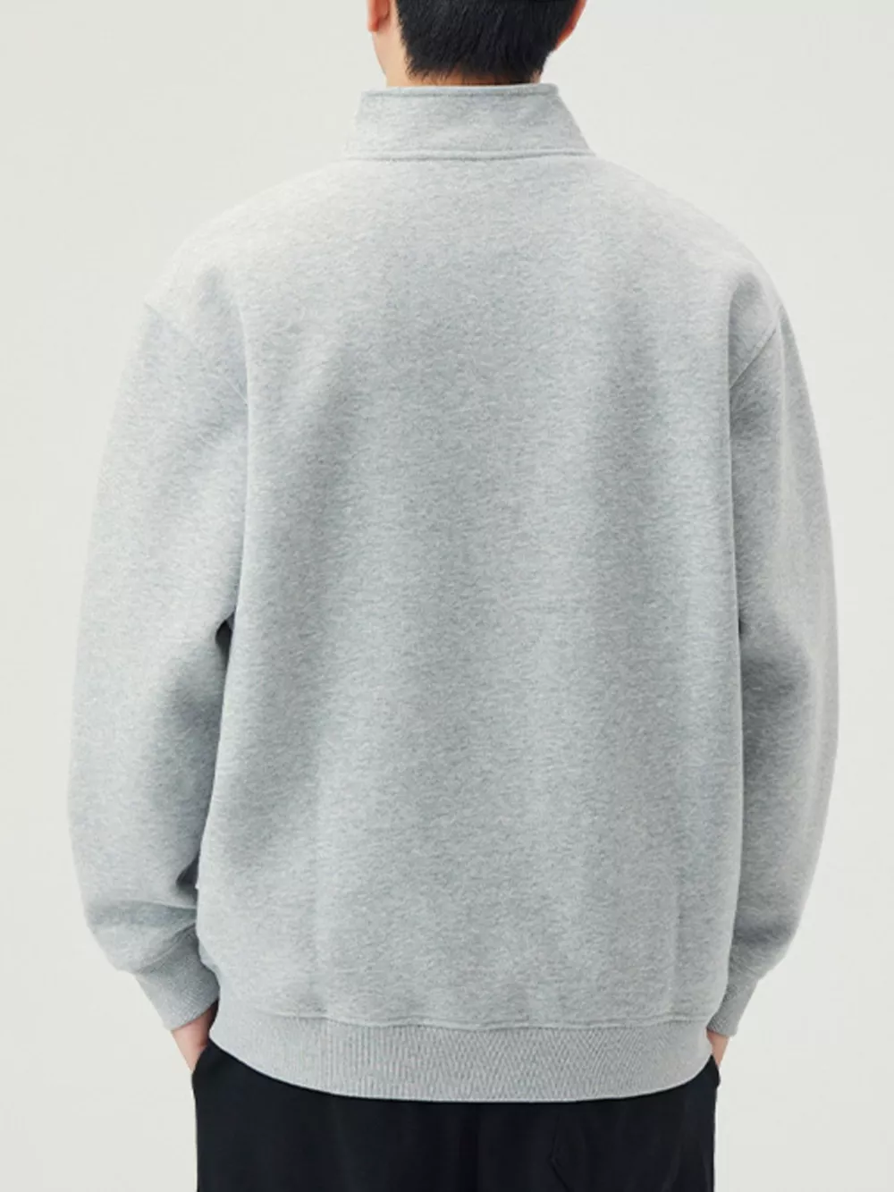 Men's Plus Size Button Detail Long Sleeve Sweatshirt, image 4