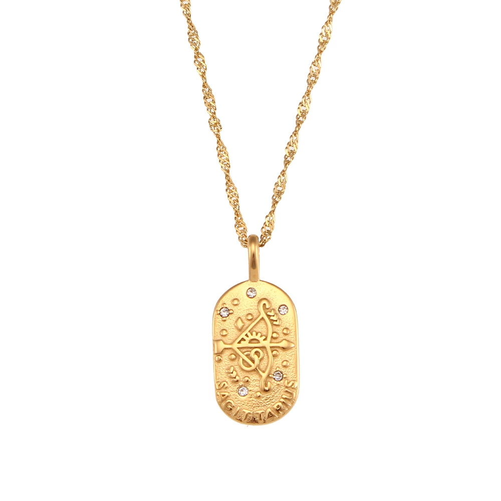 18K Gold-Plated Oval Zodiac Pendant Necklace, image 10