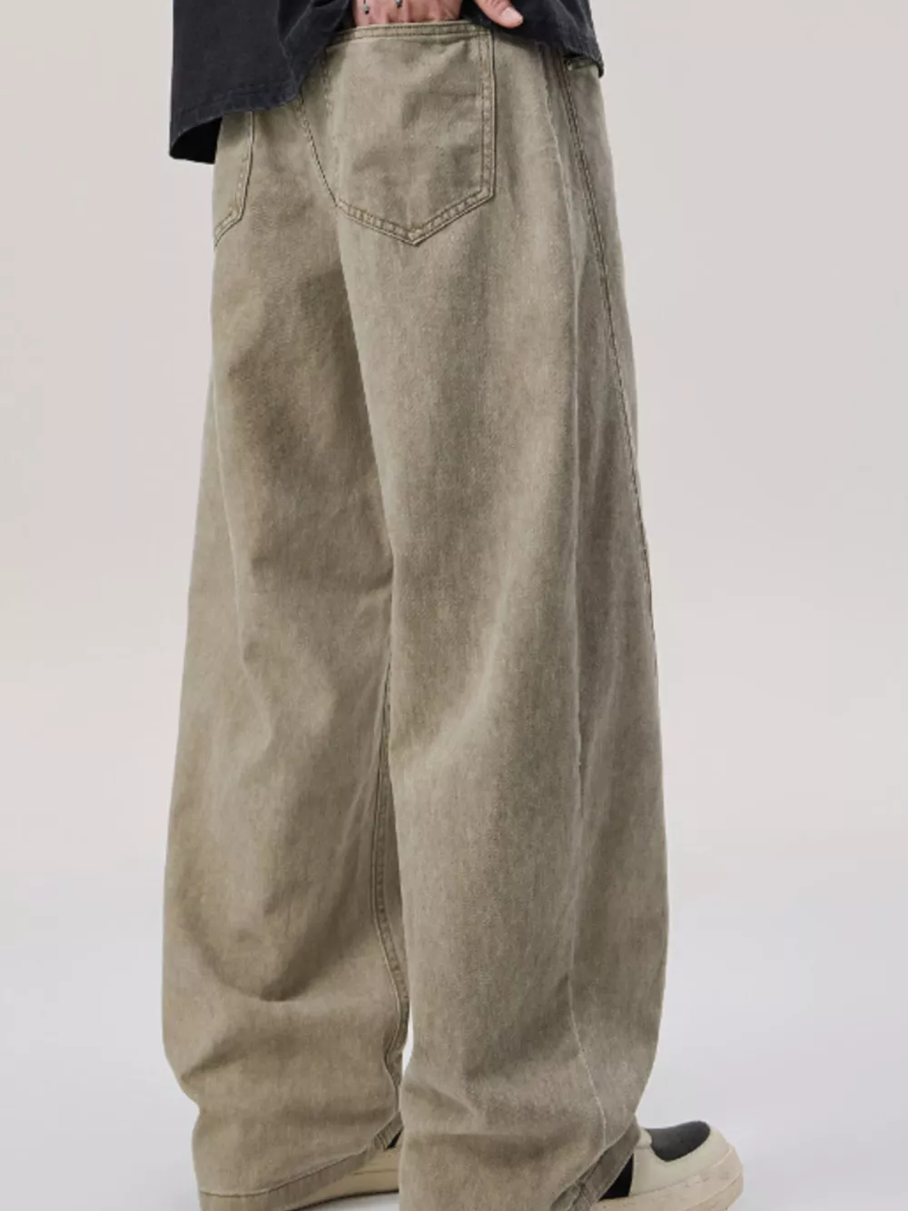 Men's Vintage Washed Loose-Fit Wide-Leg Pants, image 3