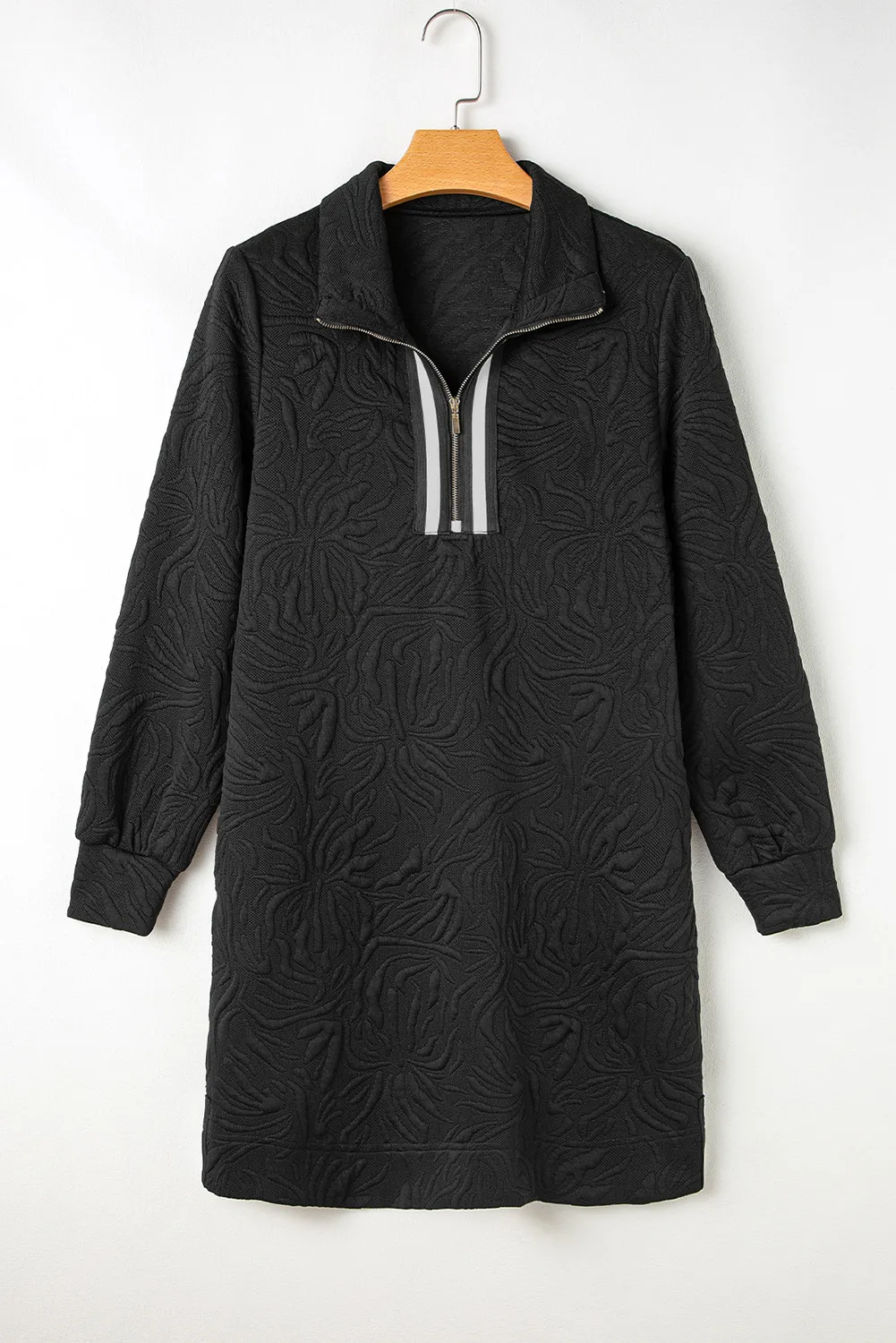 Texture Quarter Zip Long Sleeve Mini Dress, image 5