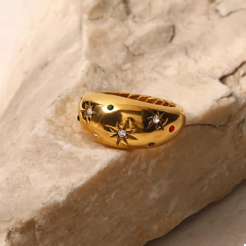 18K Gold-Plated Zircon Ring, image 5