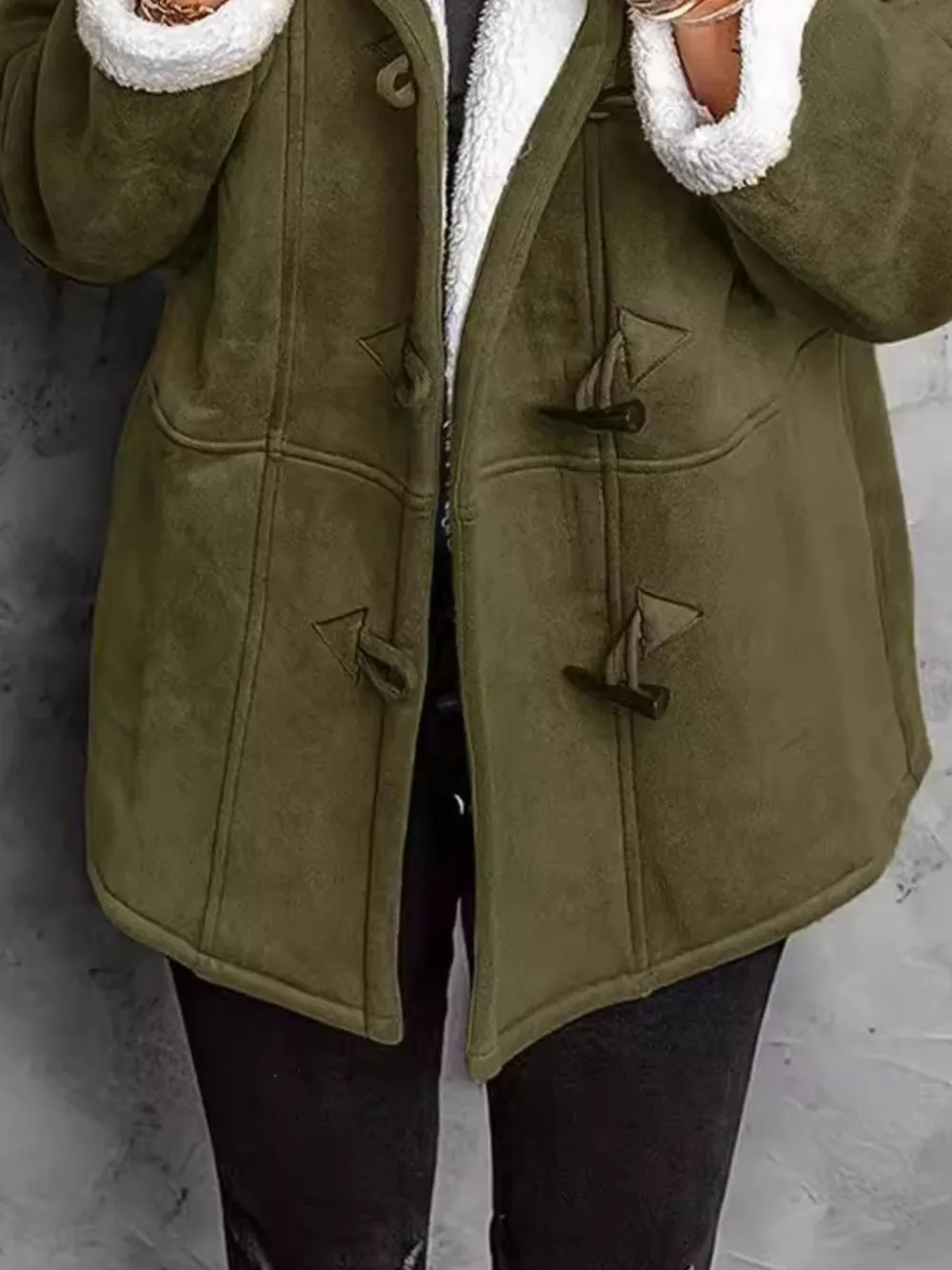 Full Size Cozy Sherpa Lined Toggle Coat with Hood Plus Size, image 9