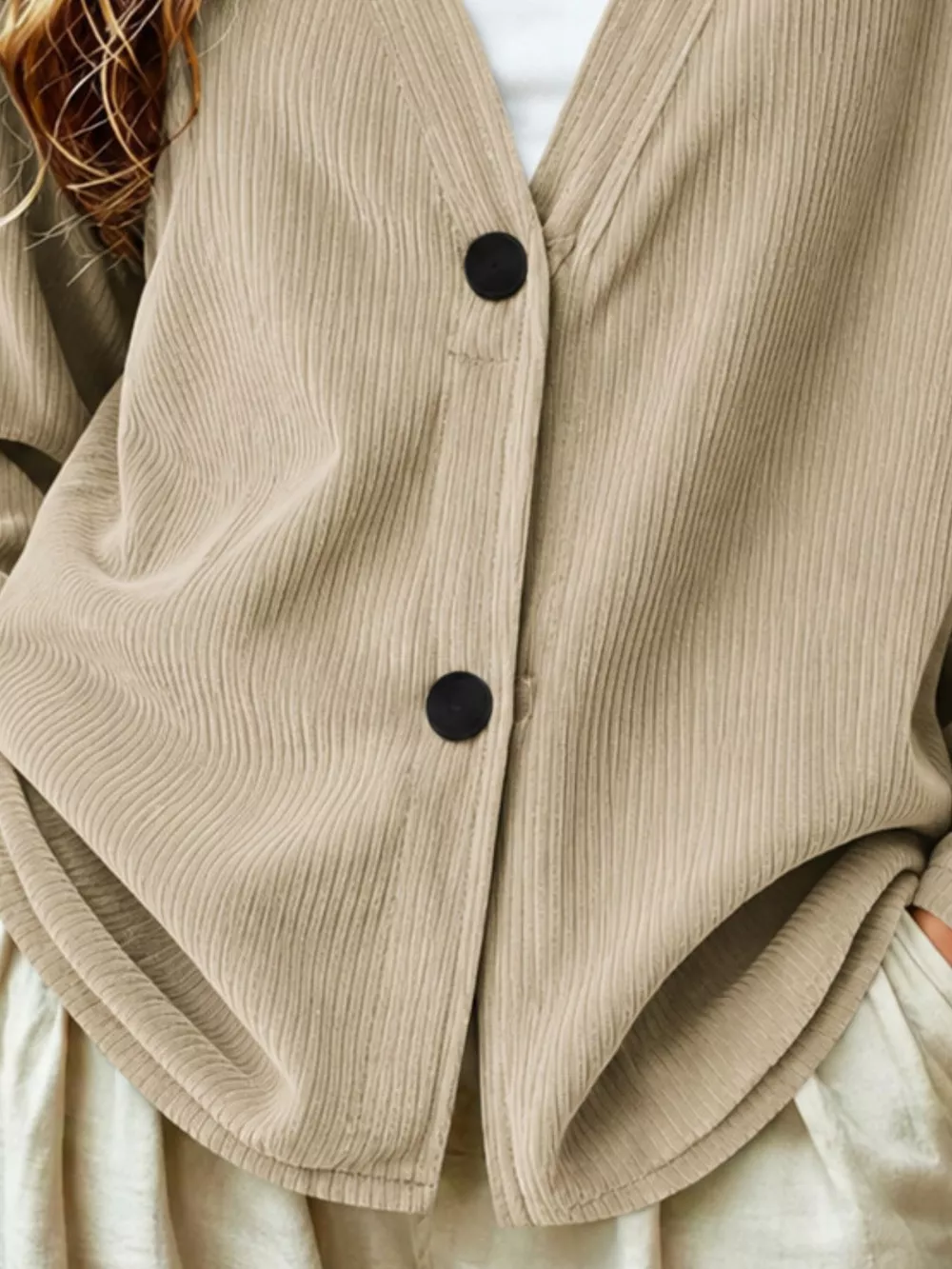 Casual Corduroy Button-Up Cardigan, image 2