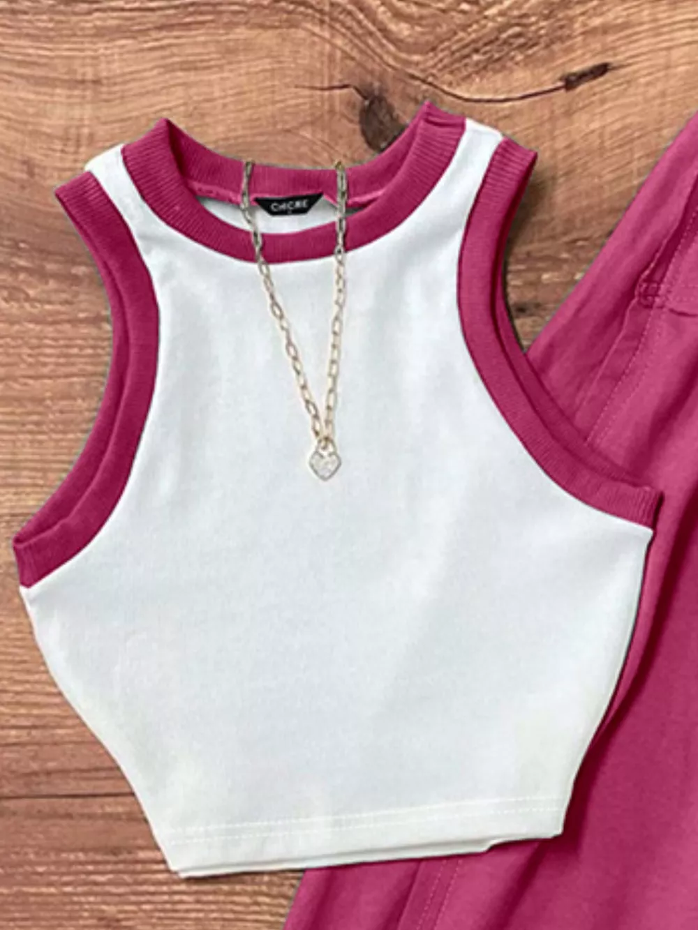 Contrast Trim Tank and Skirt Set, image 3