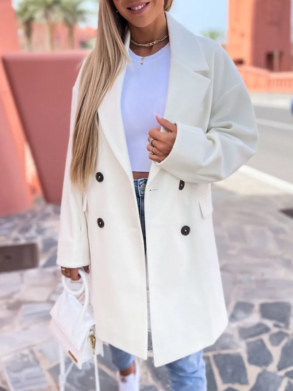 Full Size Double-Breasted Wool Coat Plus Size, image 3