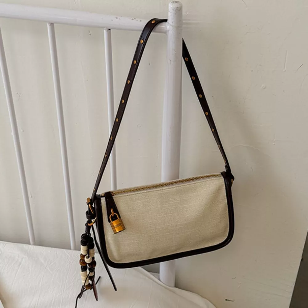 Vintage Lock Detail Shoulder Bag, image 7