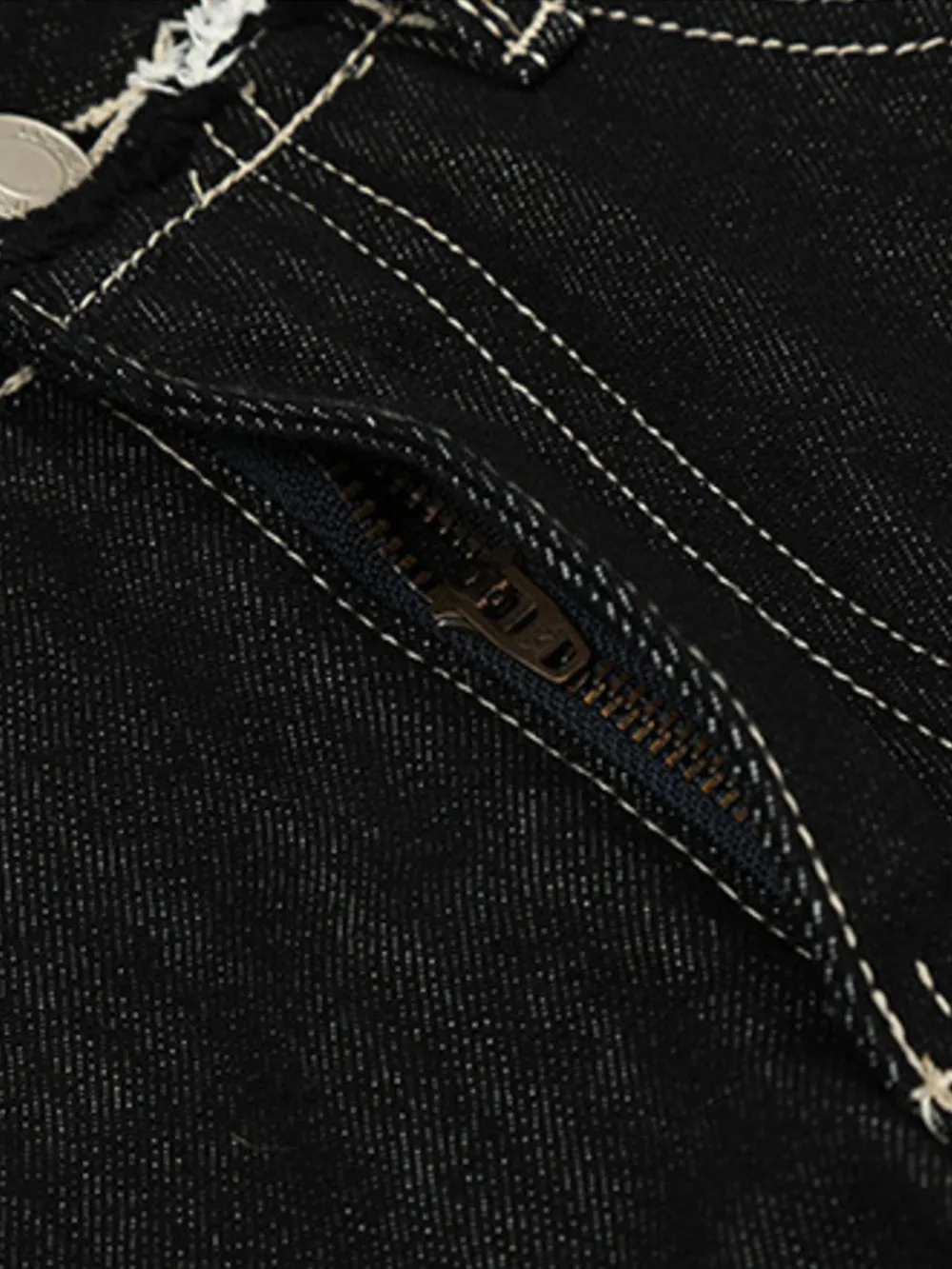 Men's Washed Frayed Hem Cuff Jeans, image 6
