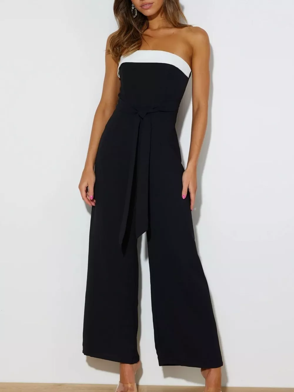 Contrast Tube Wide Leg Jumpsuit, image 2