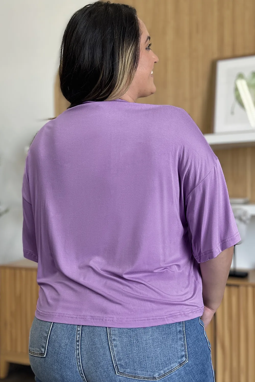 Bamboo Full Size Round Neck Drop Shoulder T-Shirt, image 11