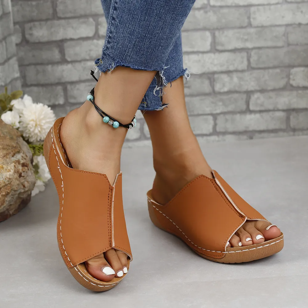 PU Leather Open Toe Sandals, image 4
