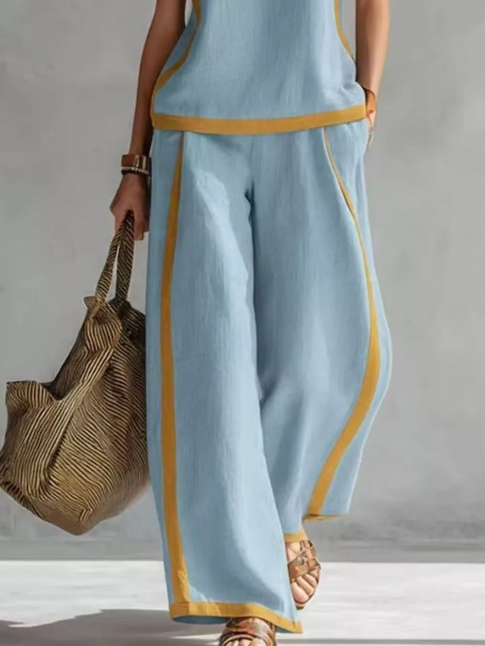 Sleeveless Tank Top and Wide-Leg Pants Set, image 4