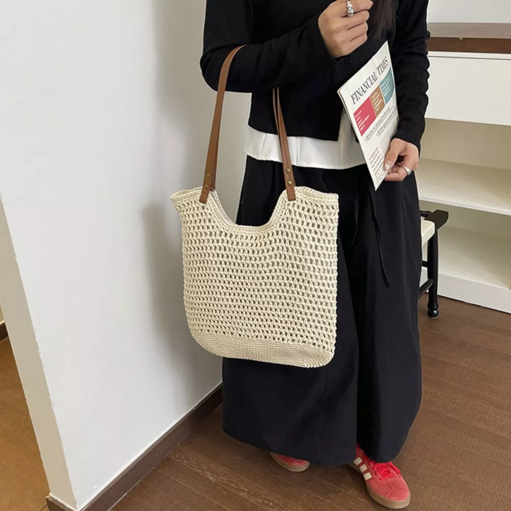 Crochet Knit Shoulder Bag, image 5