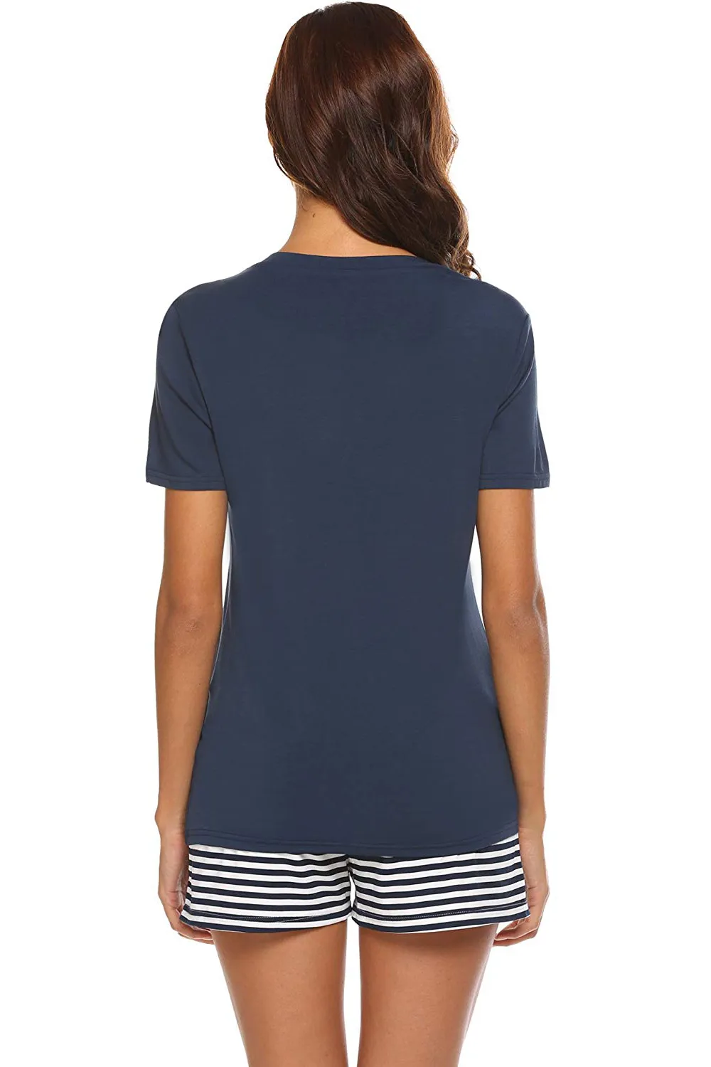 Striped Short Sleeve Top and Shorts Lounge Set, image 12