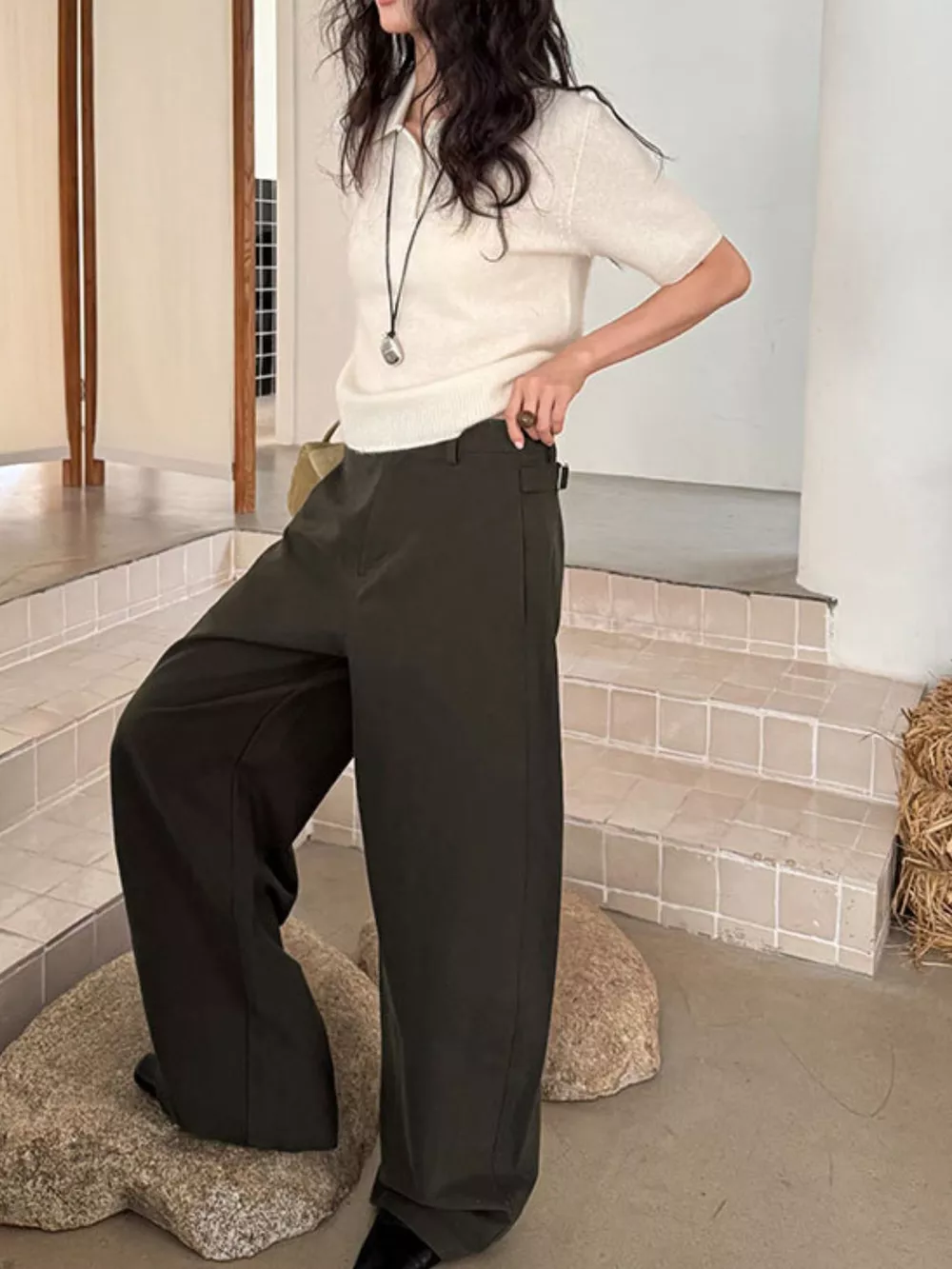 Wool Short-Sleeve knitted Polo Shirt, image 5