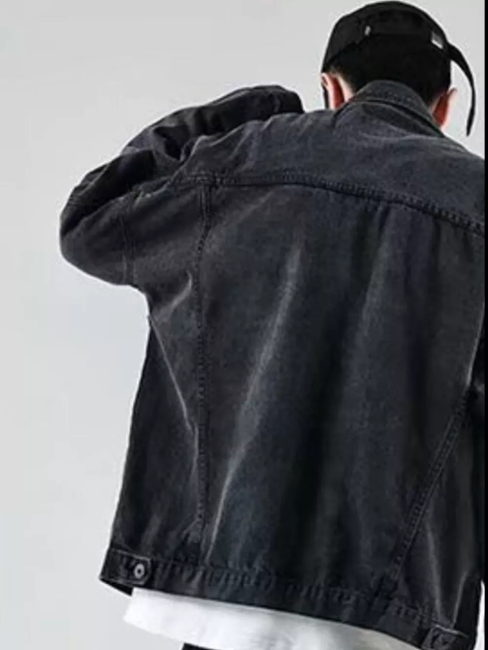 Men's Plus Size Button Up Denim Jacket, image 2