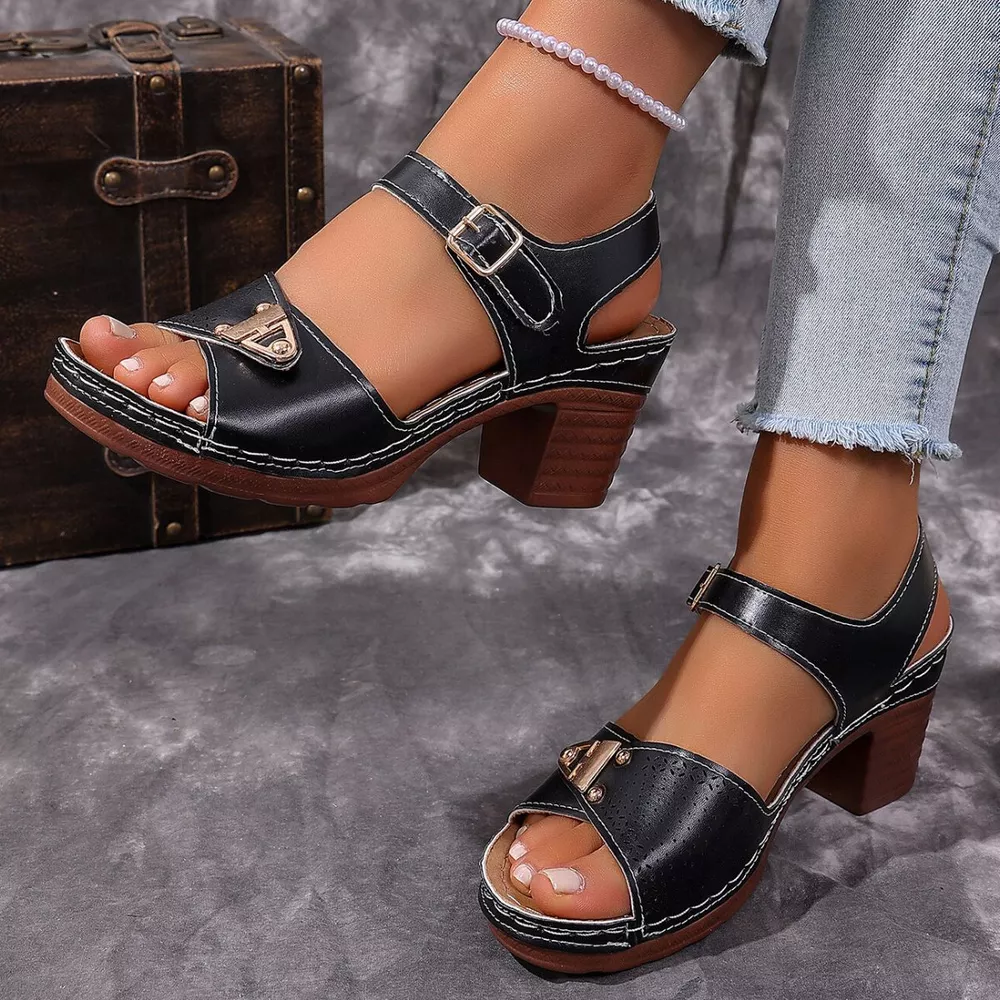 Open Toe Block Heels Sandals, image 3
