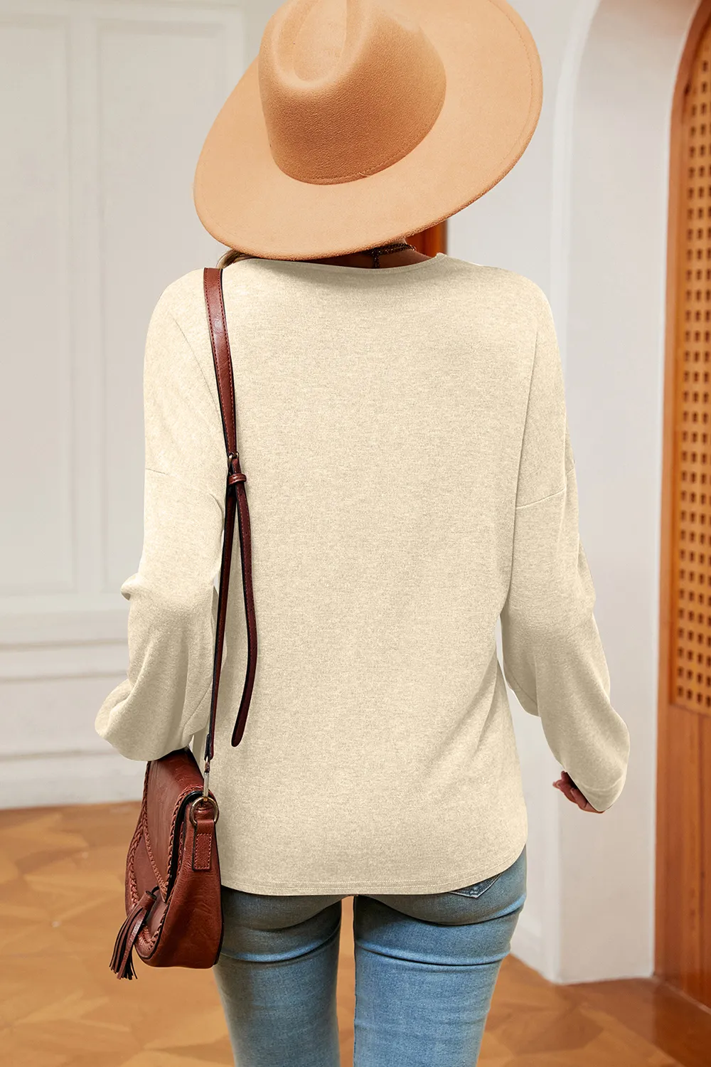 V-Neck Dropped Shoulder T-Shirt, image 12