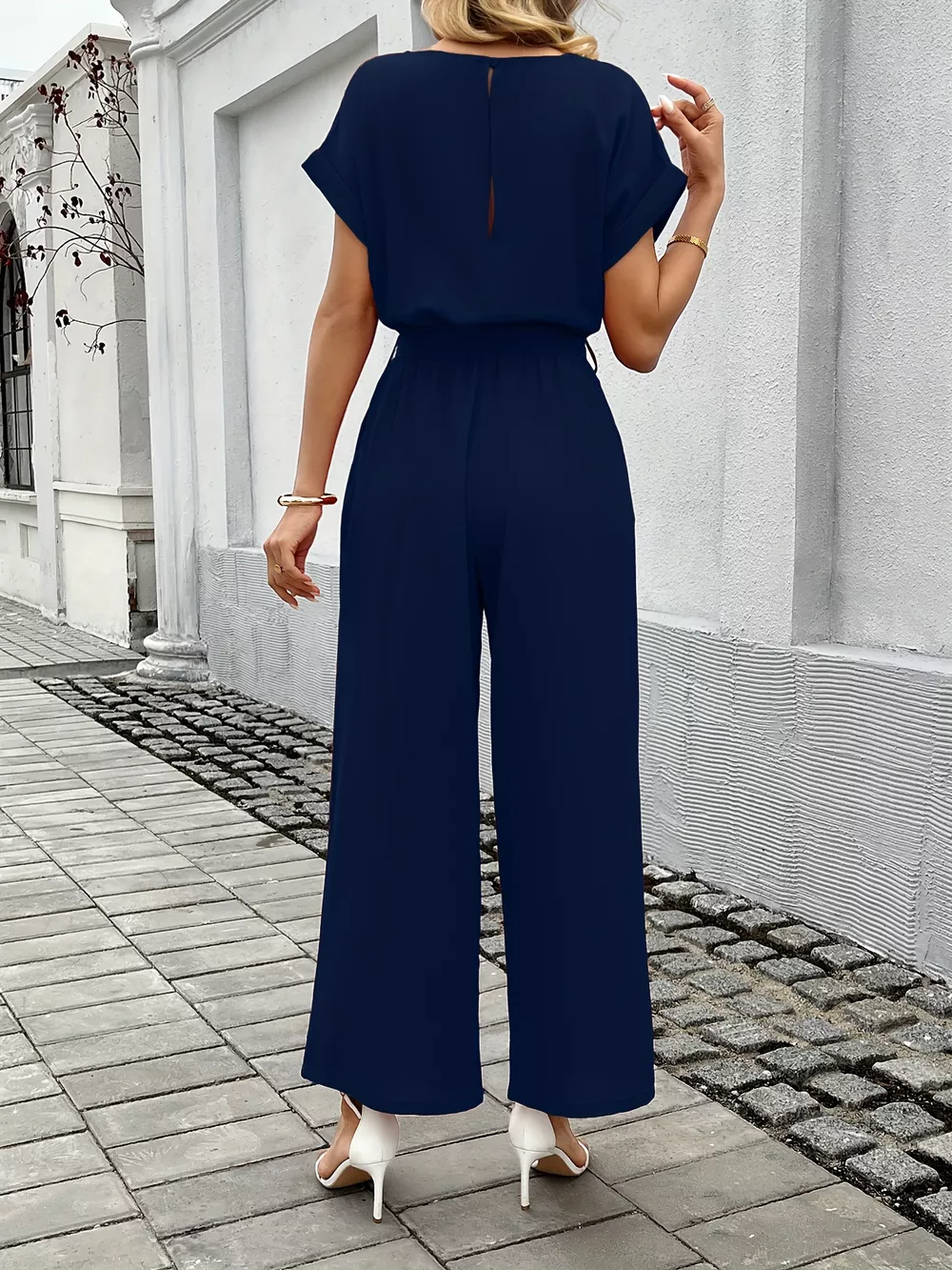 Tie Waist Wide Leg Jumpsuit, image 6