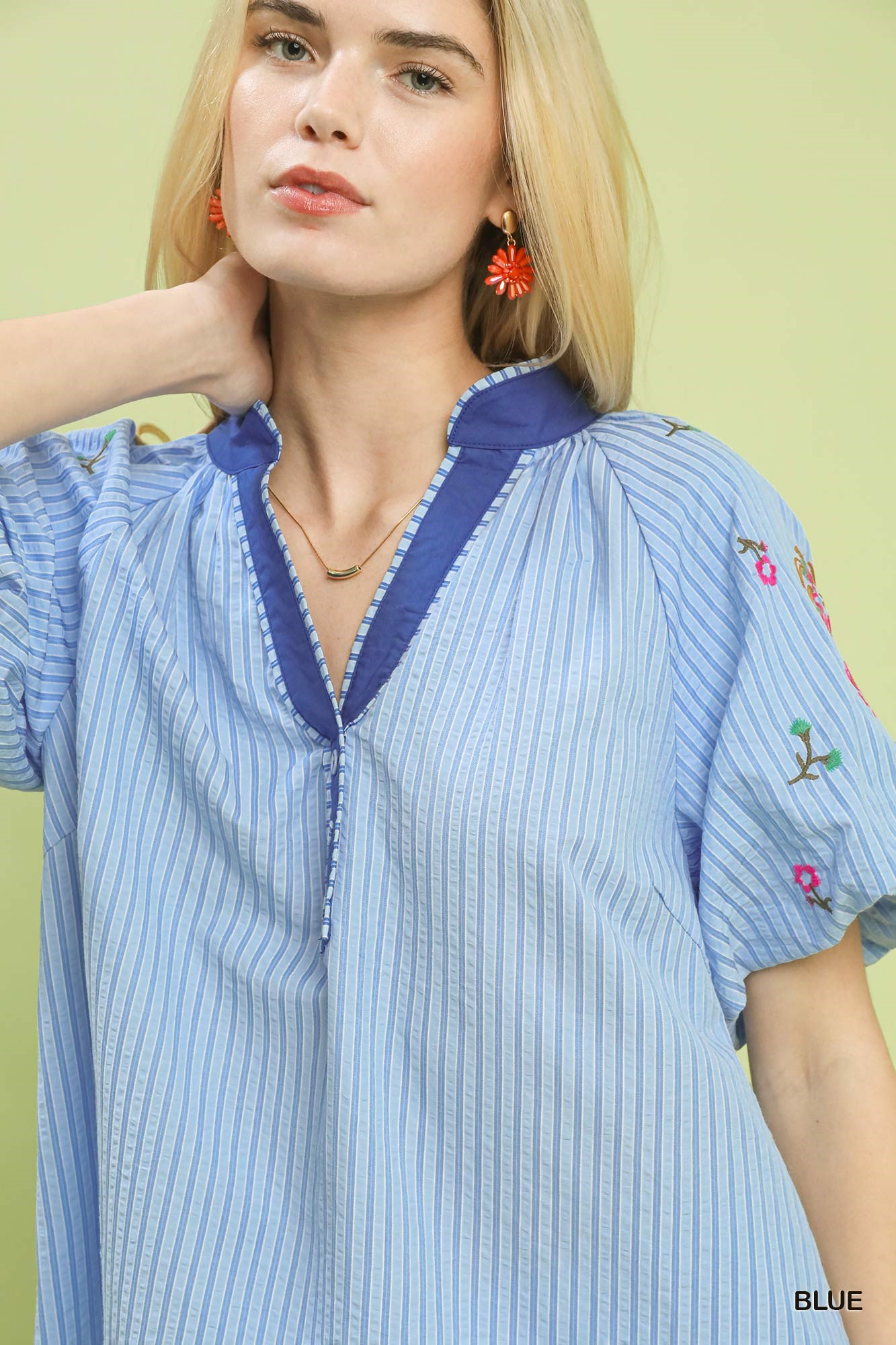 Embroidered Stripe Top, image 6