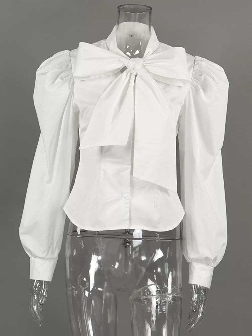 Bow Tie Puffed Sleeves Blouse, image 6