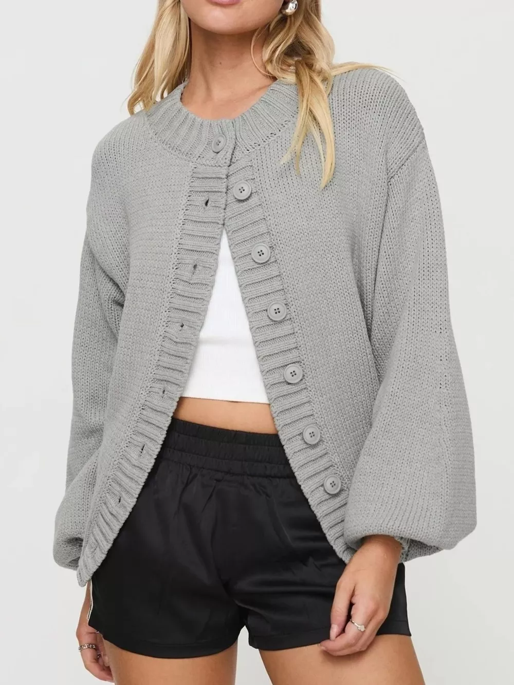 Button-Down Knit Cardigan, image 7