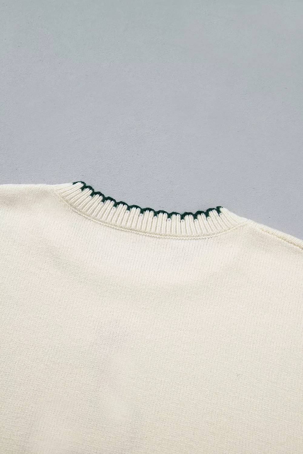 Stitched Detail Christmas Tree Holiday Casual Sweater, image 7