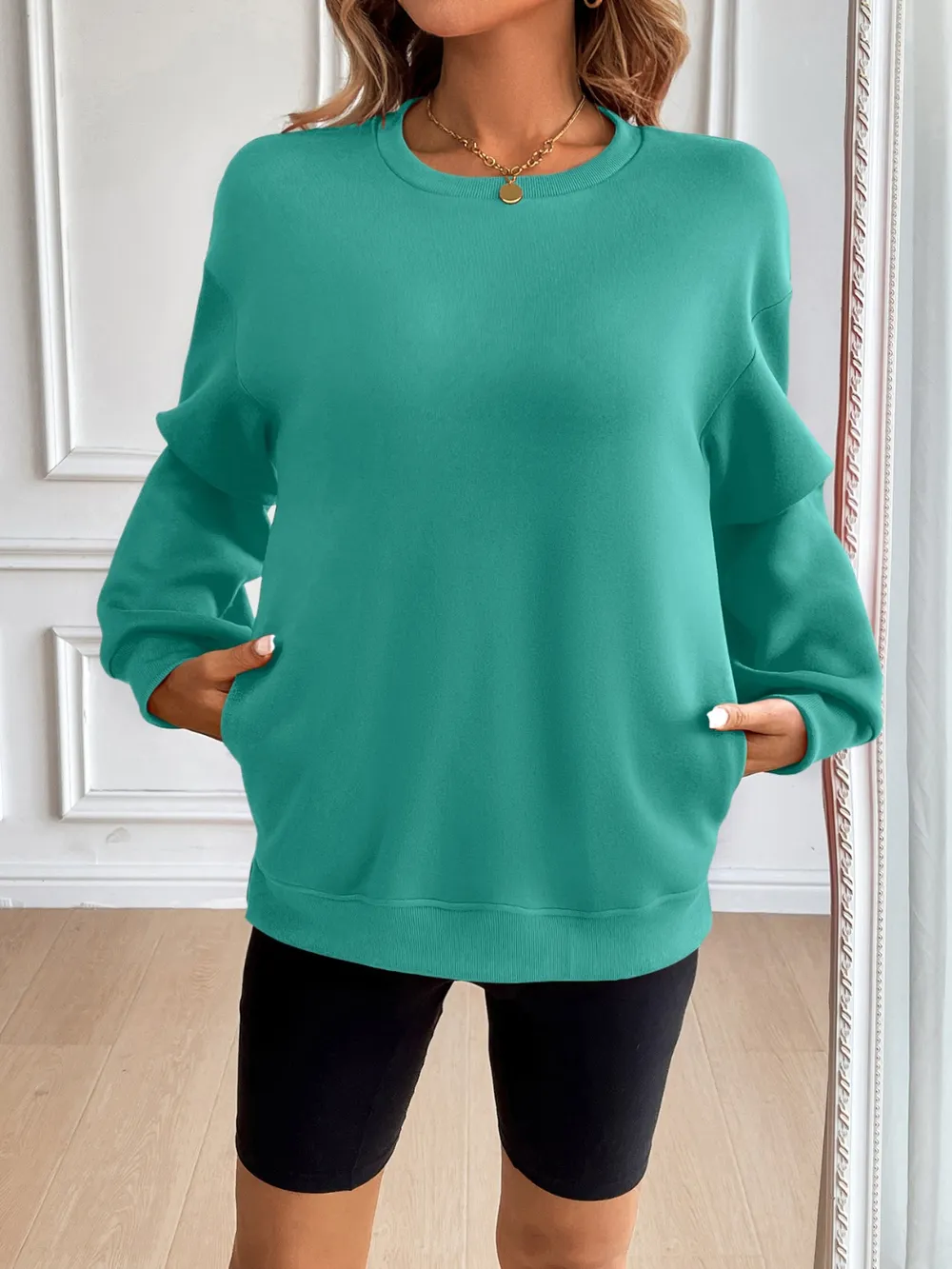 Round Neck Long Sleeve Sweatshirt, image 26
