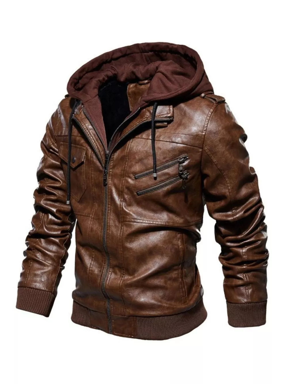 Men's Full Size Zip Up Drawstring Hooded Jacket Plus Size, image 2