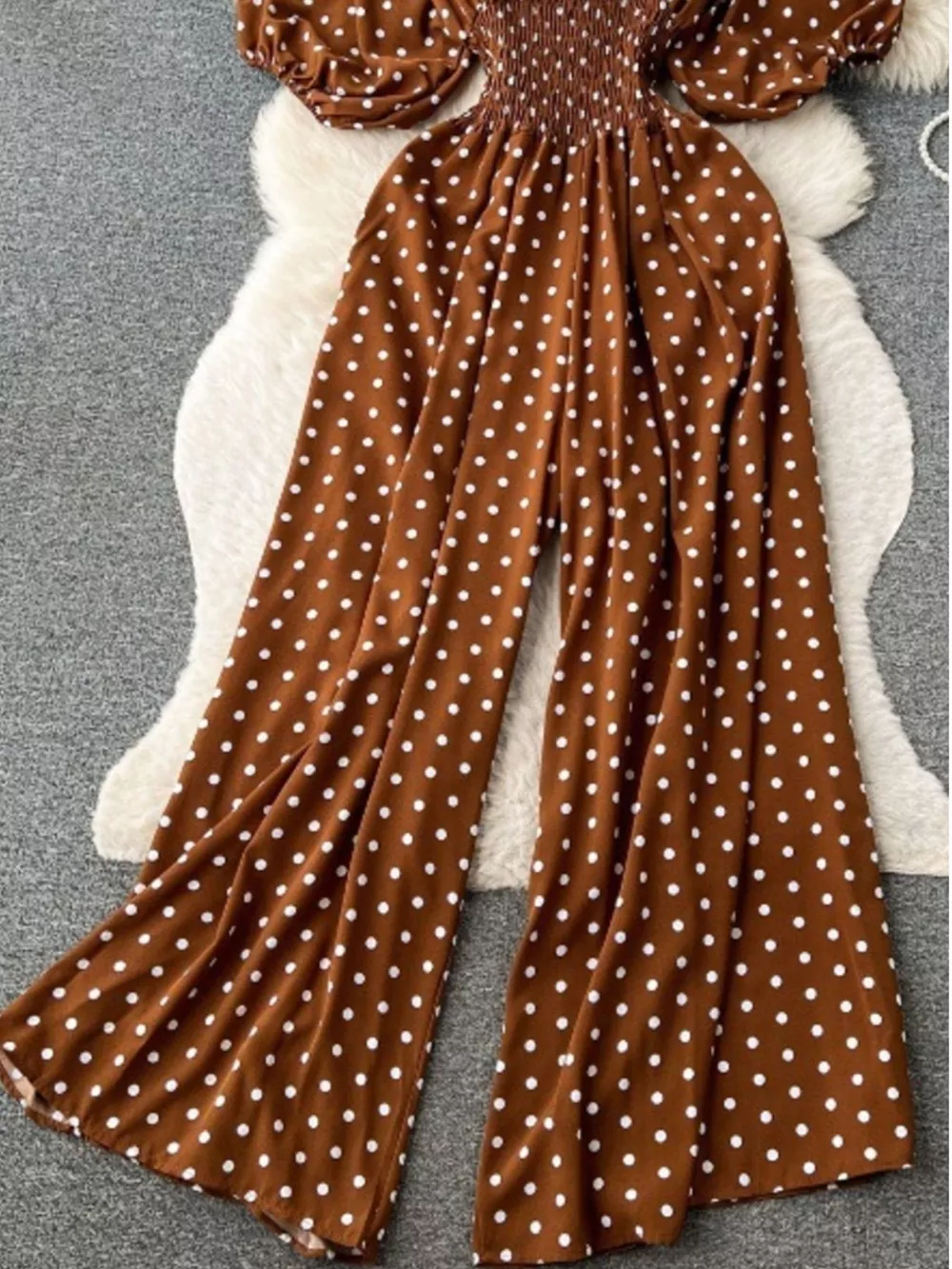 Smocked V-Neck Wide Leg Jumpsuit, image 18
