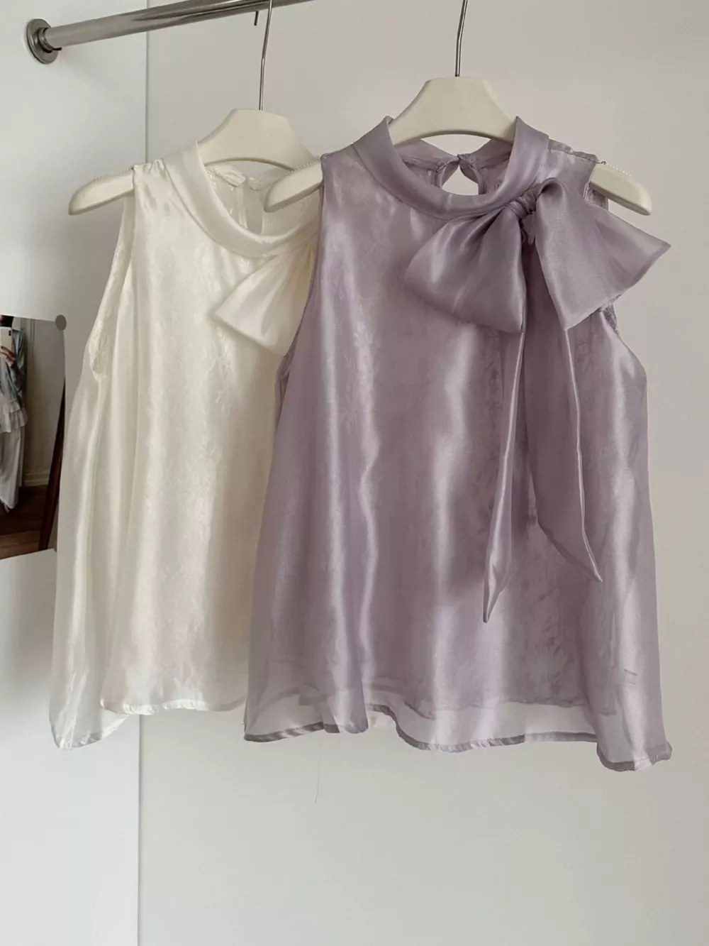 Bow Chiffon Sleeveless Top, image 8