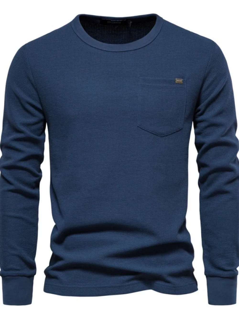 Men's Waffle-Knit Round Neck T-Shirt, image 3