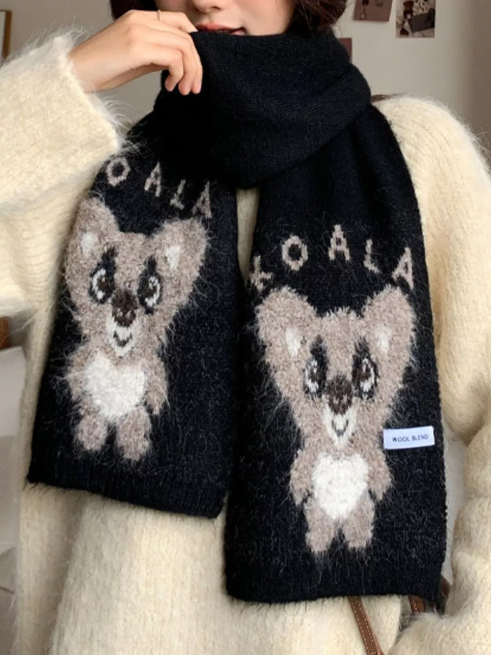 Koala Pattern Winter Scarf, image 2