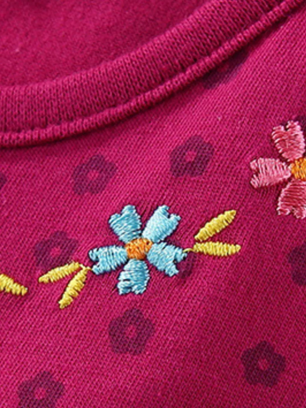 Children's Floral Embroidered Bird Applique Dress, image 2