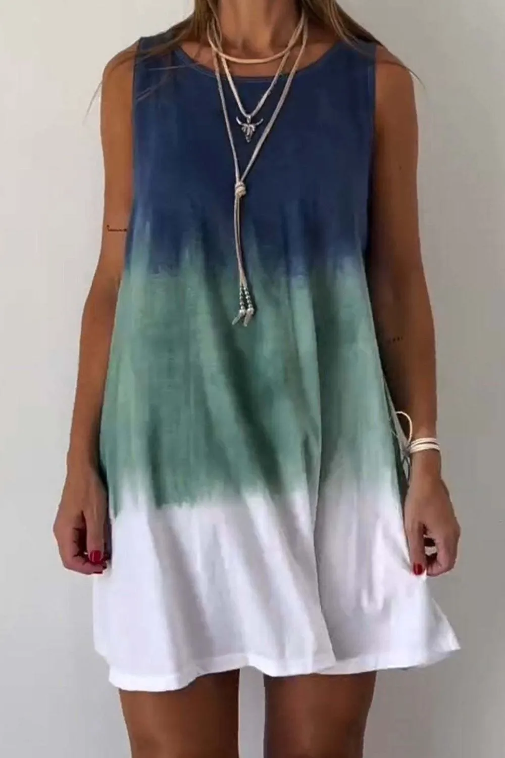 Tie-Dye Sleeveless Mini Tank Dress, image 10