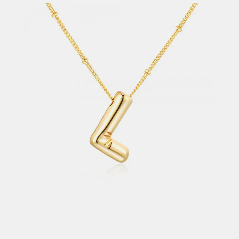 Gold-Plated Bubble Initial Necklace, image 2