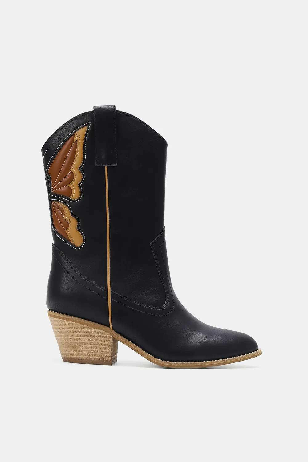 Butterfly Cut Detail Point Toe Boots, image 3