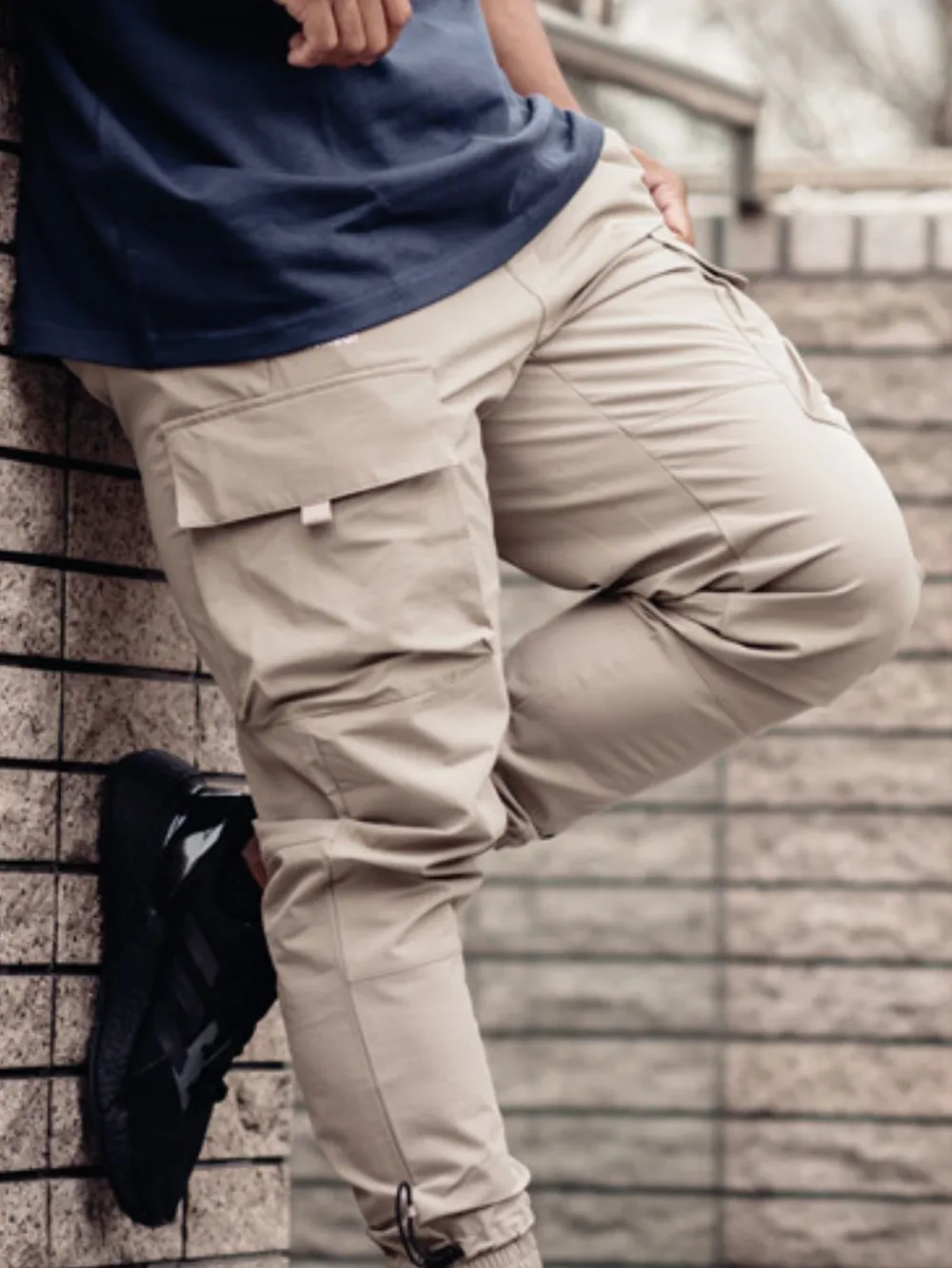 Men's Plus Size Drawstring Pants with Cargo Pockets, image 2