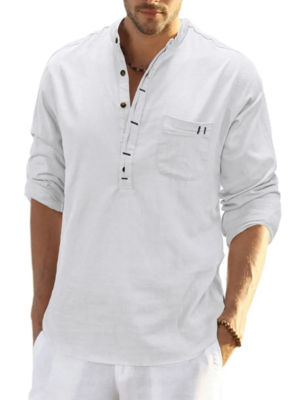 Men's Basic style Button Detail Polo, image 8