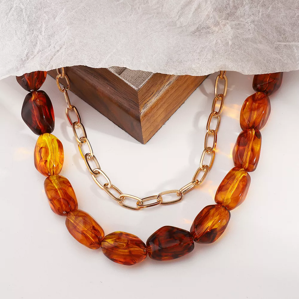 2 Piece Colorful Beaded Chain Necklace, image 14