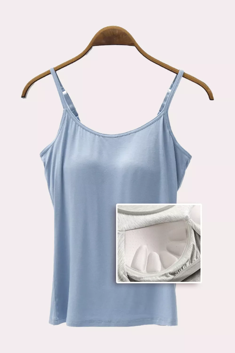 Full Size Adjustable Strap Modal Cami with Bra, image 7
