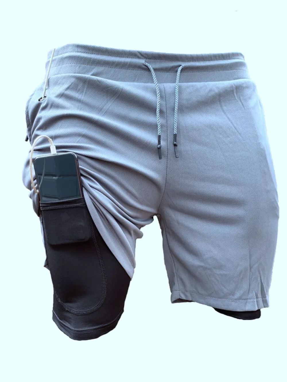 Men's Plus Size Drawstring Active Shorts with Pockets, image 3