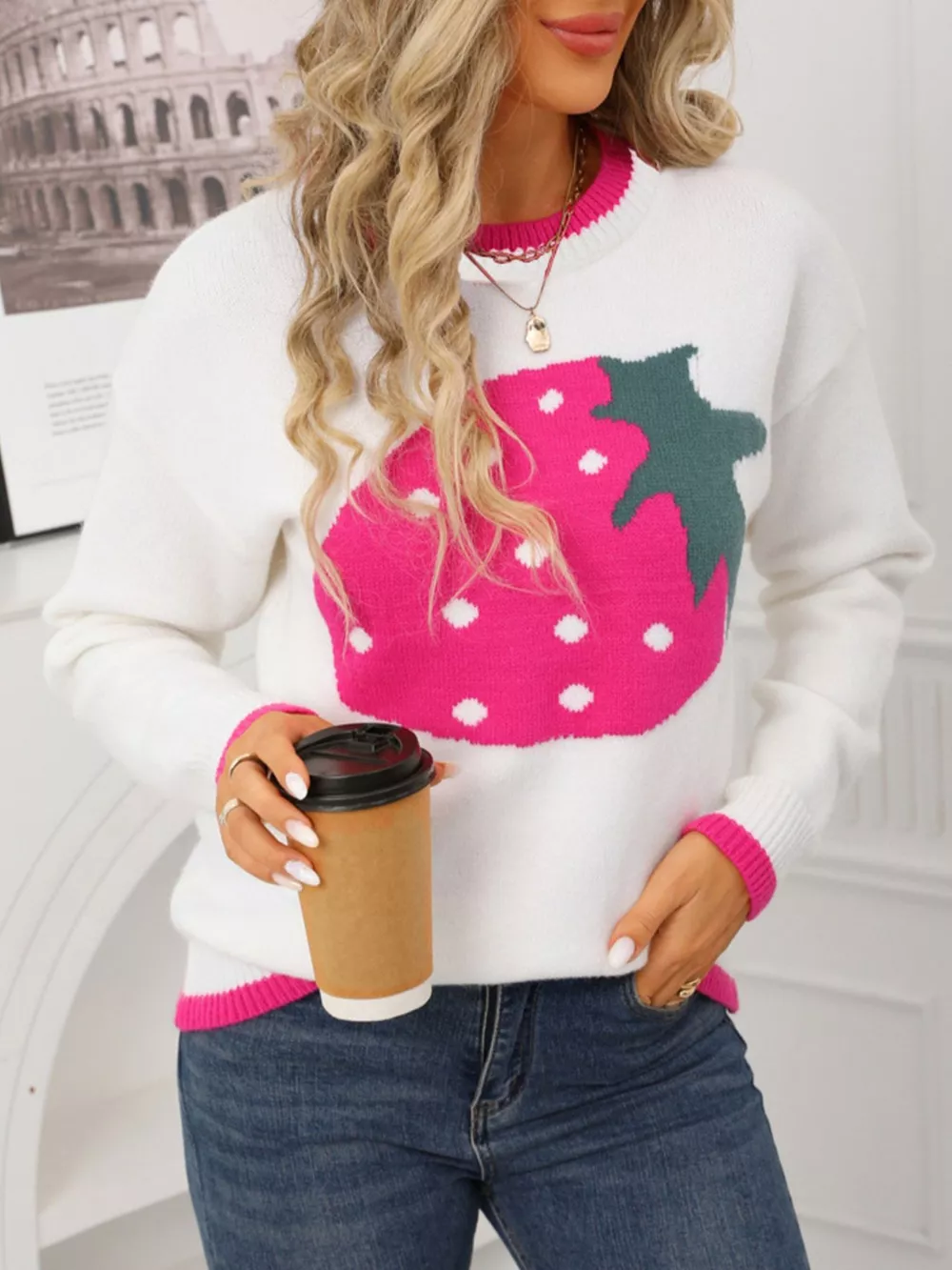Strawberry Crew Neck Sweater, image 11