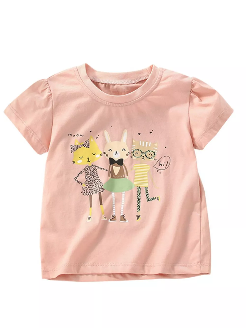 Children's Cartoon Animal Short Sleeve T-Shirt