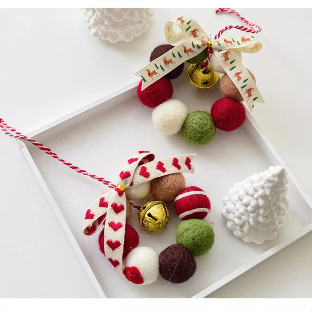 Christmas Felt Ball Garland Ornament, image 2
