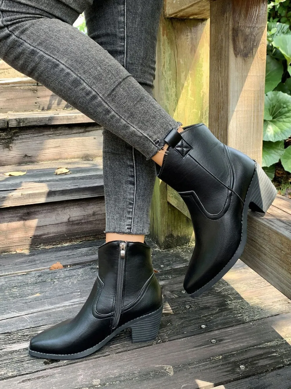 Point Toe Block Heels Boots, image 3