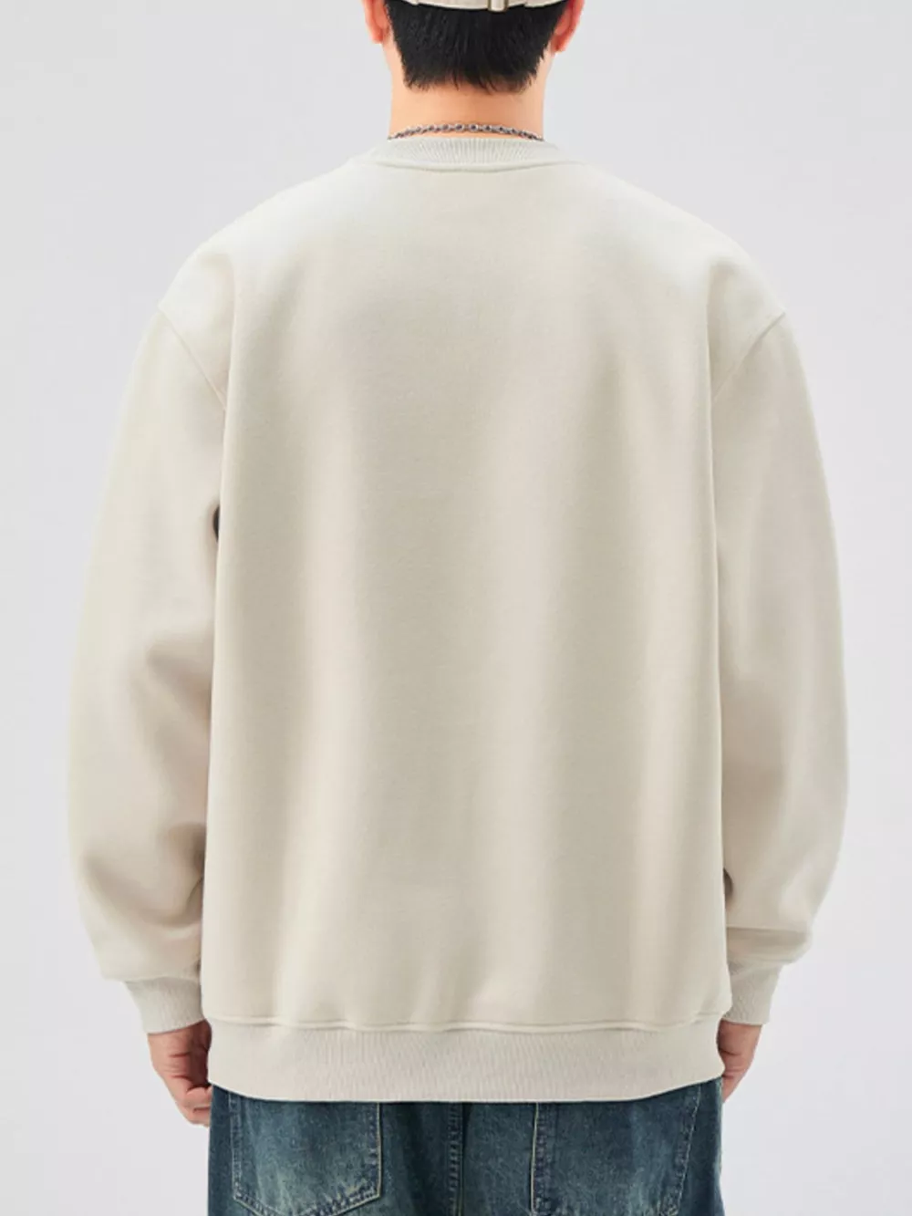 Men's Plus Size Letter Graphic Crew Neck Sweatshirt, image 3