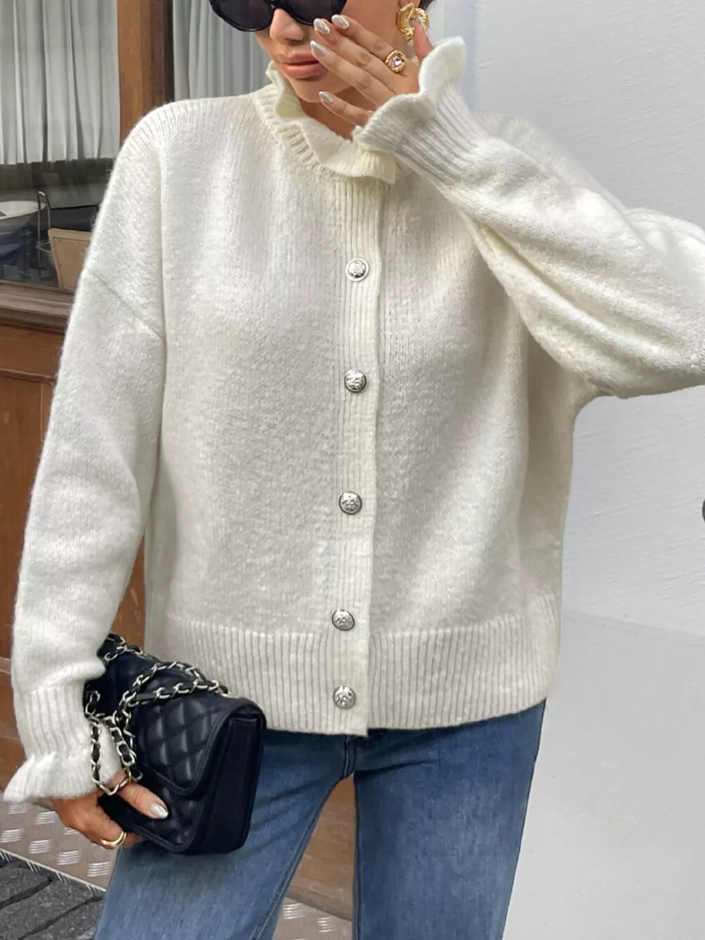Button-Down Long Sleeve Cardigan, image 3